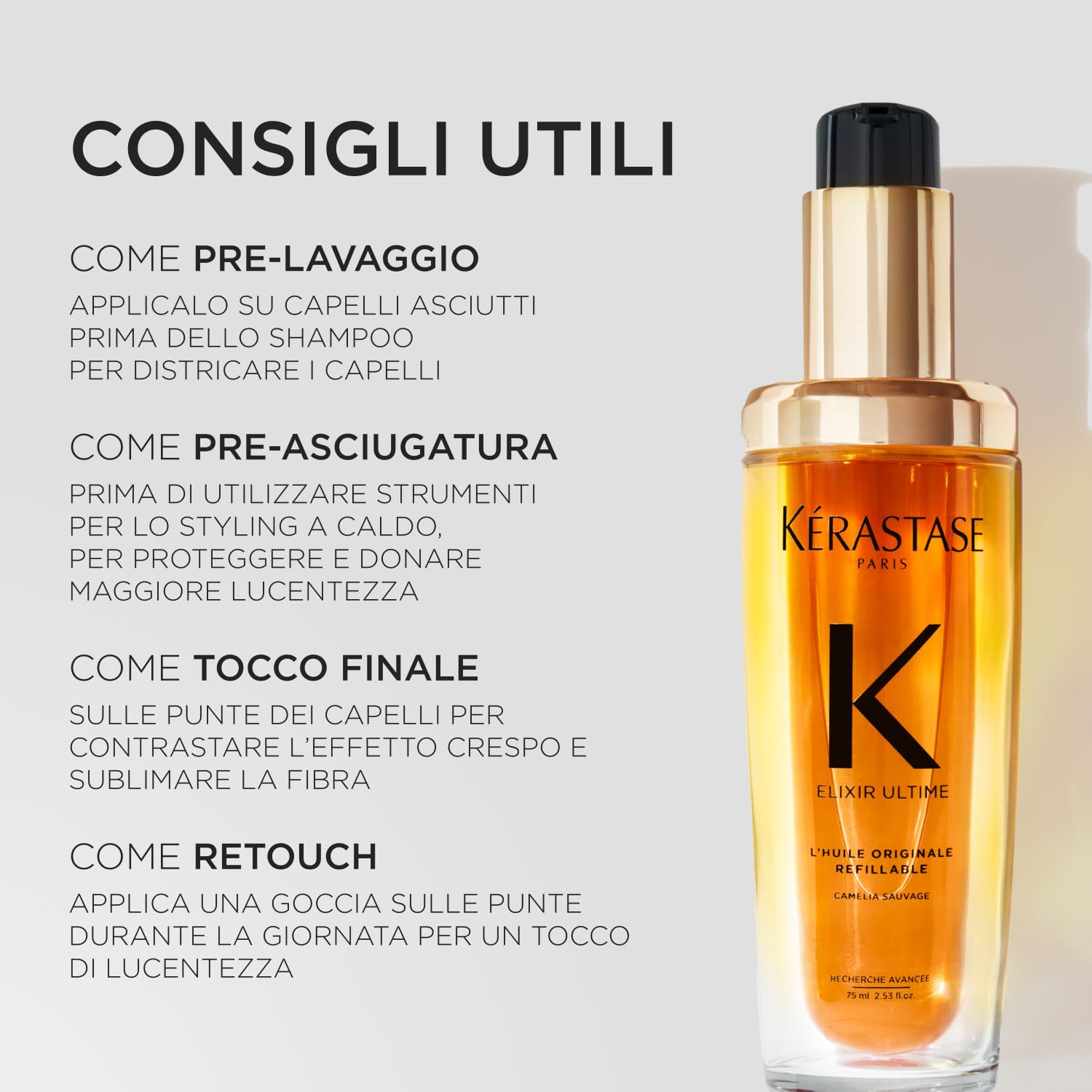Kérastase L'Huile Originale Elixir Ultime Olio Per Capelli Secchi e Spenti 75 ml