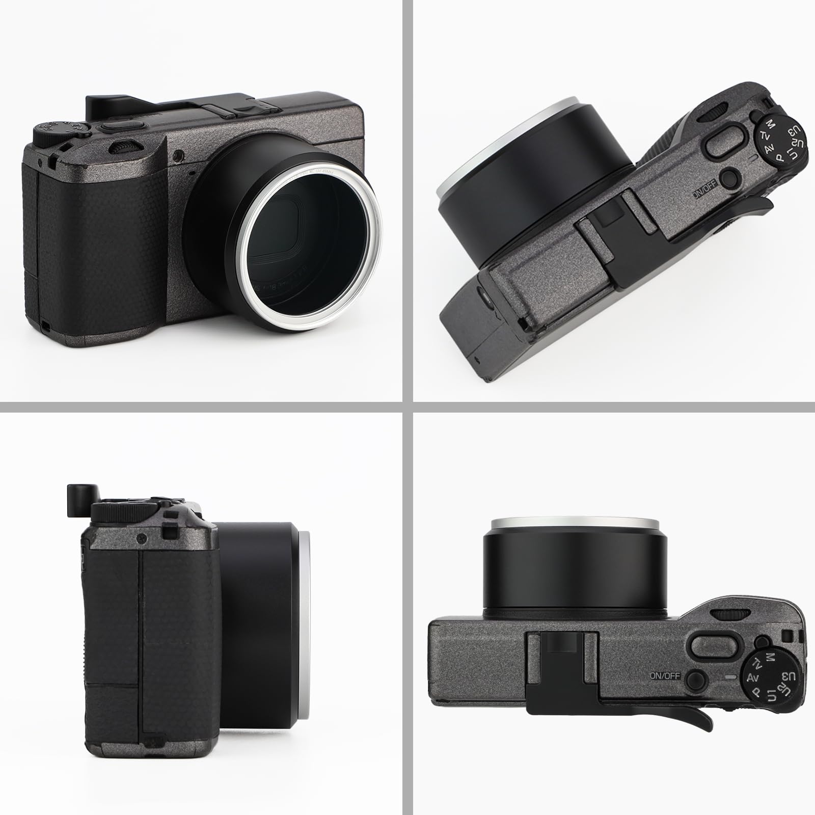 Haoge LAR-GR Objektiv, 49 mm, Filteradapterring für RICOH GR III GRIII GR3 Digitalkompaktkamera für 49 mm UV & GW-4 Weitwinkelobjektiv, ersetzt GA-1
