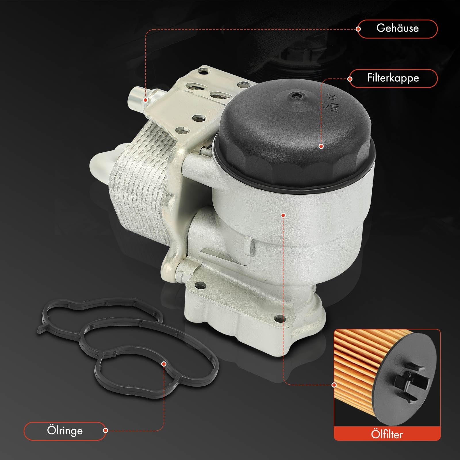 Frankberg Ölkühler Motoröl Wassergekühlt mit Filter Kompatibel mit 3er E46 E90 E91 E92 E93 1er E81 E82 E87 E88 5er E60 E61 X1 E84 X3 E83 Z4 Roadster E85 Replace# 11427508967