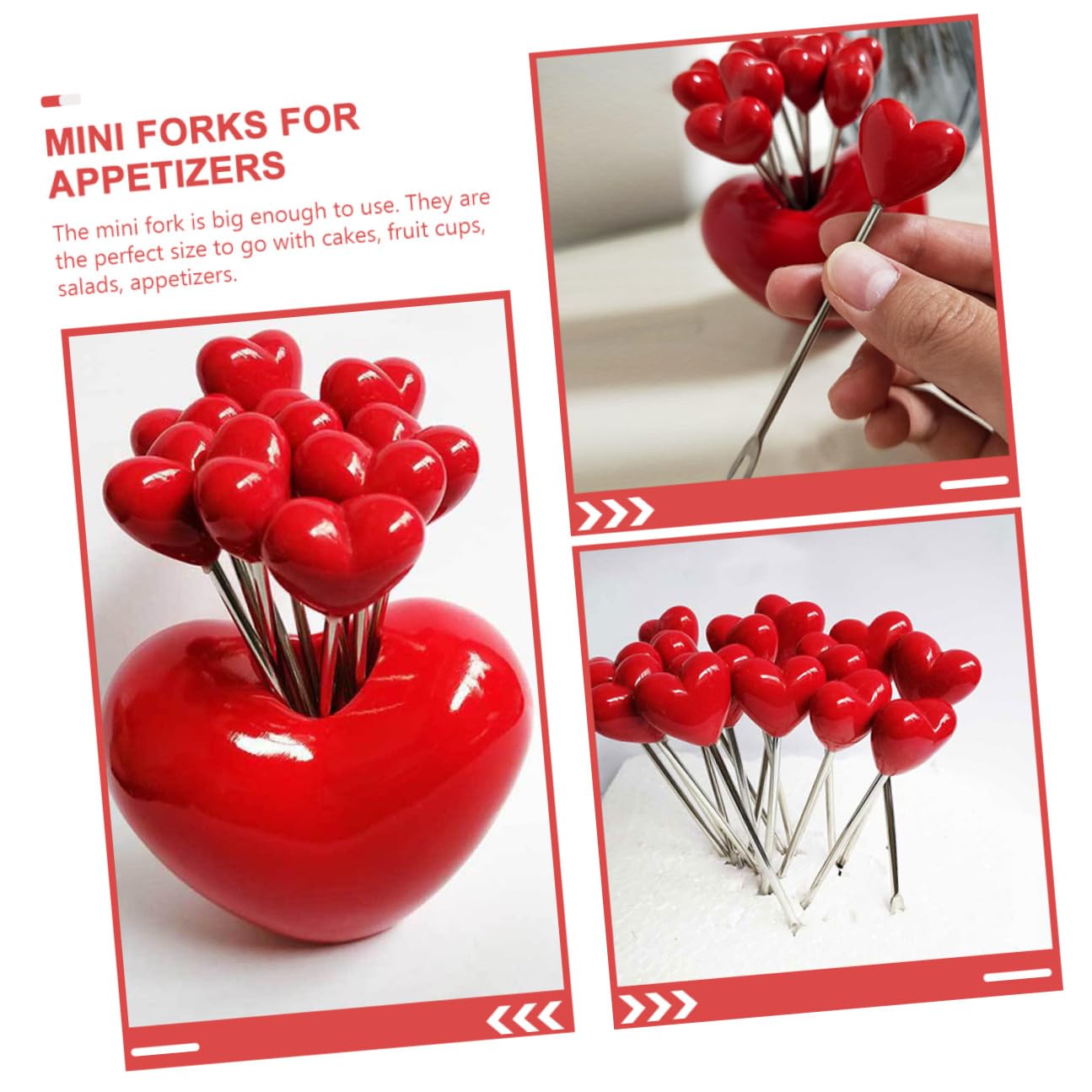 Gatuida Juego de Tenedores de Postre para Frutas y Pasteles, Ligeros y Fáciles de Agarrar, con Soporte de Resina y Metal, Ideales para Uso Diario y Reuniones Familiares