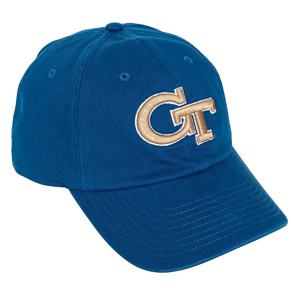 Desert Cactus Unisex Blue Georgia Tech Baseball Hat Yellow Jackets Gt Institute Of Technology Brimmed Embroirderd Hats Cap Adjustable Cloth Strap Adult (Style A1), One Size