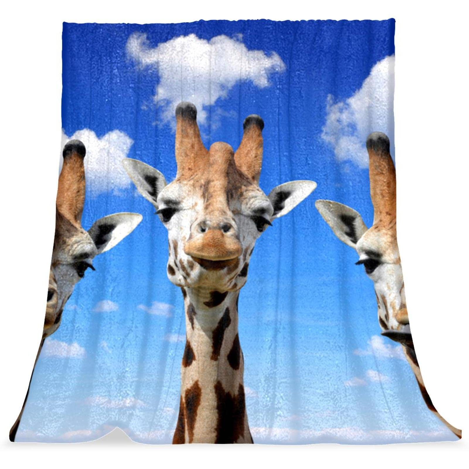 Couverture de lit ultra douce et moelleuse motif girafes TBOUOBT