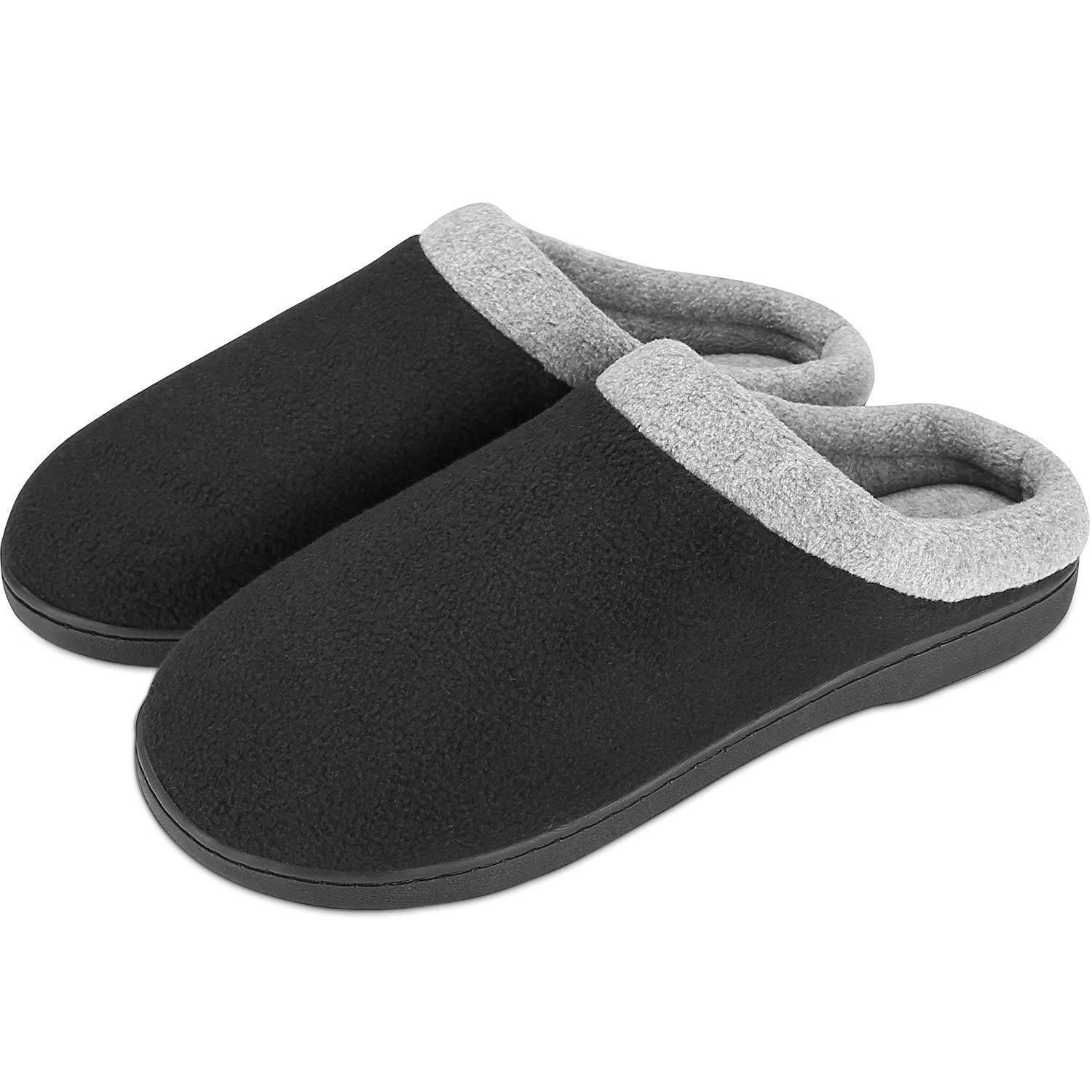 Puricon Women's Slippers, Soft Cozy Comfortable Wool Fabric Memory Foam Non-Slip Autumn Winter Indoor Slippers Breathable House Shoes for Women