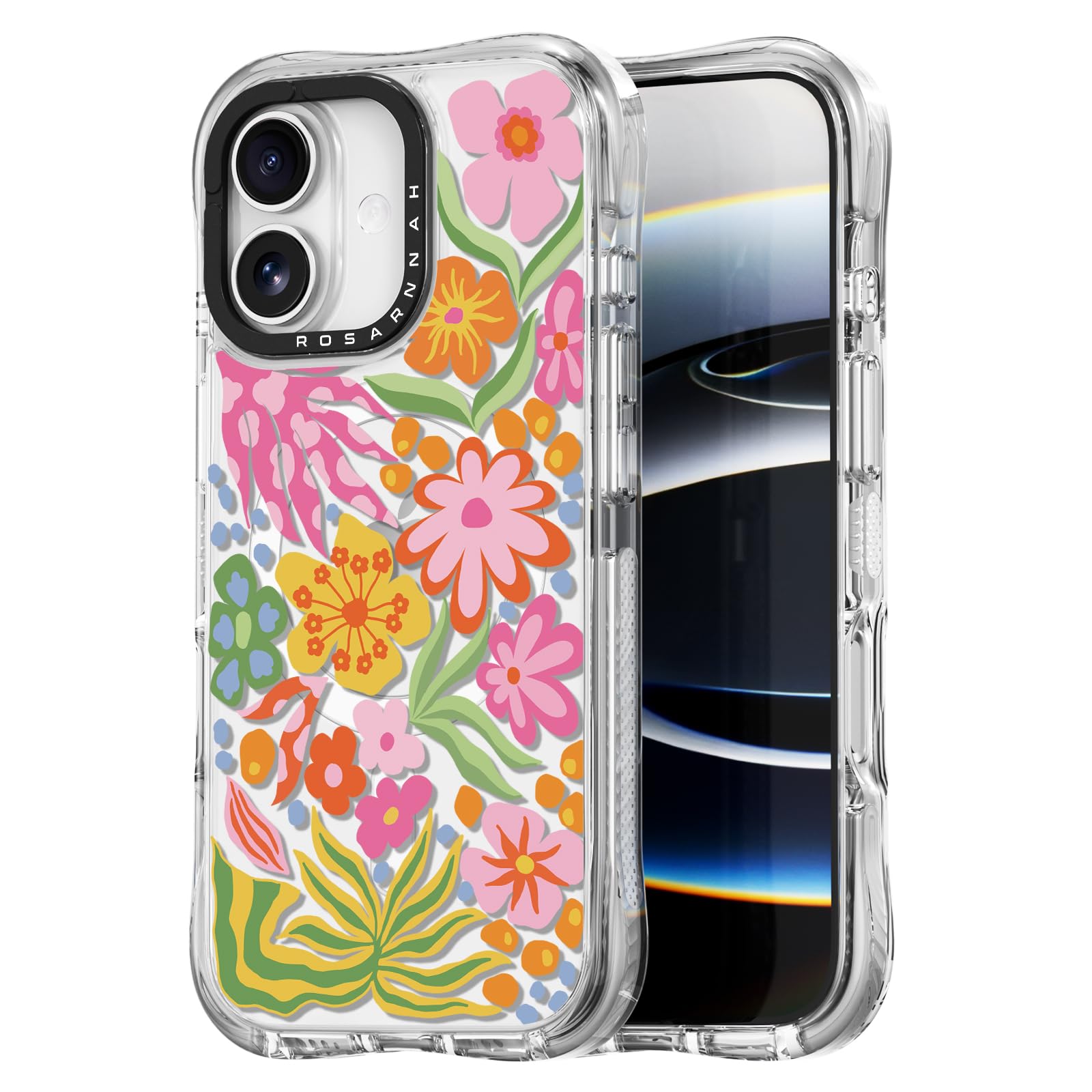 Rosarnnah Bonita funda para iPhone compatible con Magsafe - Protección contra caídas de grado militar de 20 pies a prueba de golpes - Divertido diseño de flor de la pasión para iPhone (6.1 pulgadas