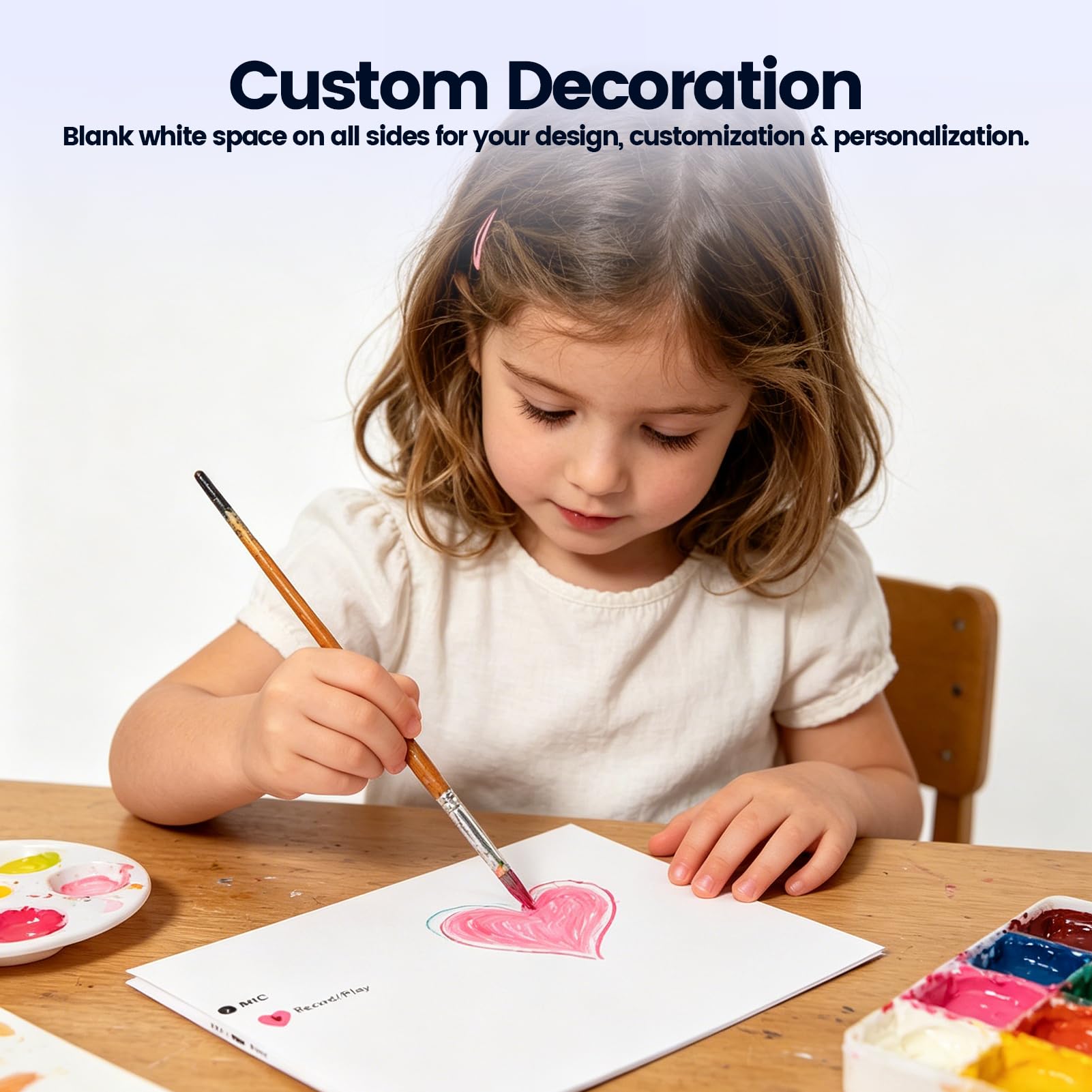 Diyeeni Tarjetas de felicitación de audio en blanco grabables, audio en 4 minutos, tarjeta de voz personalizables y graba saludos, con sobre, regalos de cumpleaños para amigos y familiares