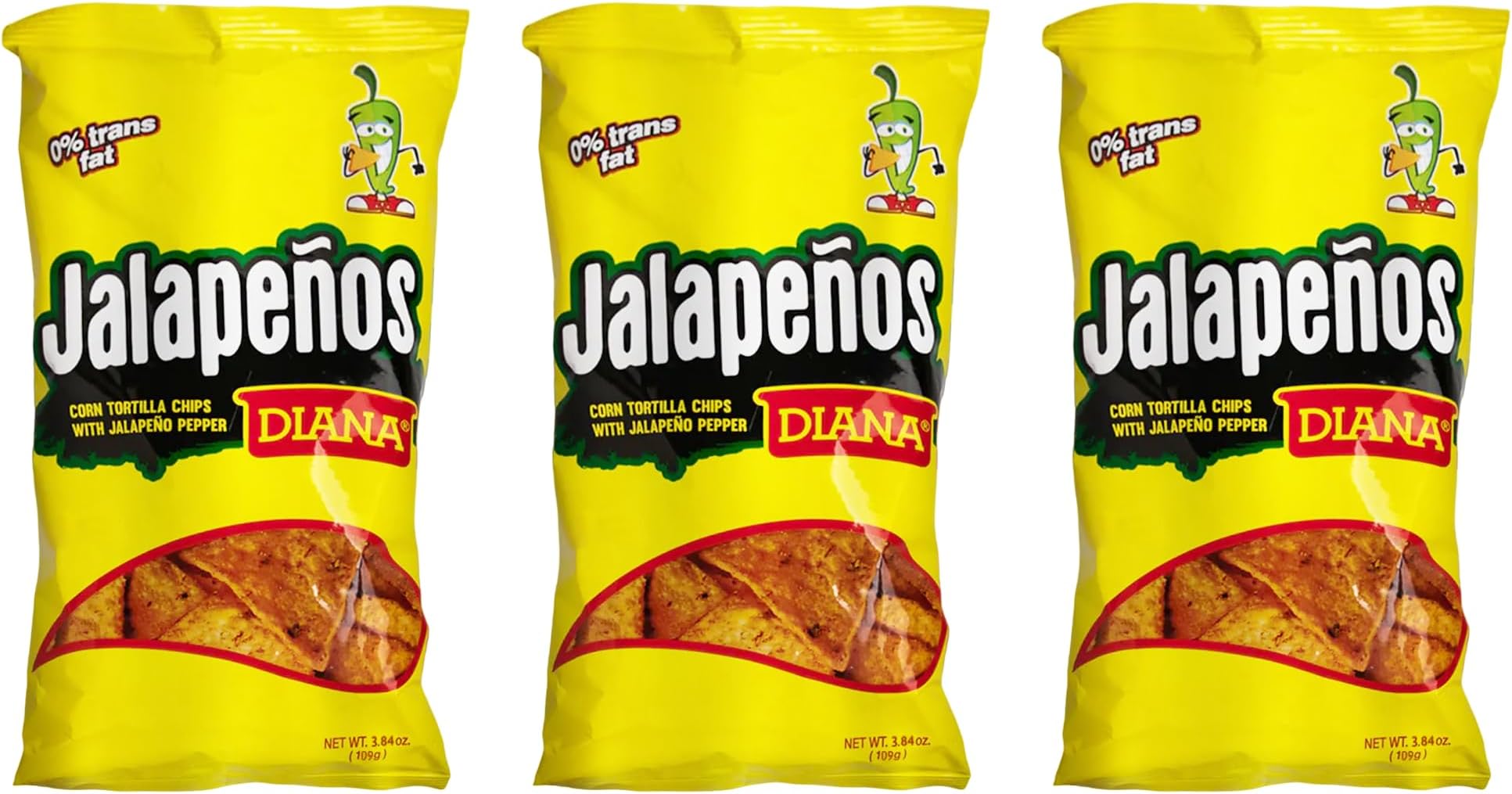 Diana Jalapeรฑo Tortilla Chips 3.84oz (Pack of 3)