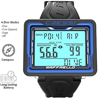 Cressi Raffaello Wrist Computers, Black/Blue