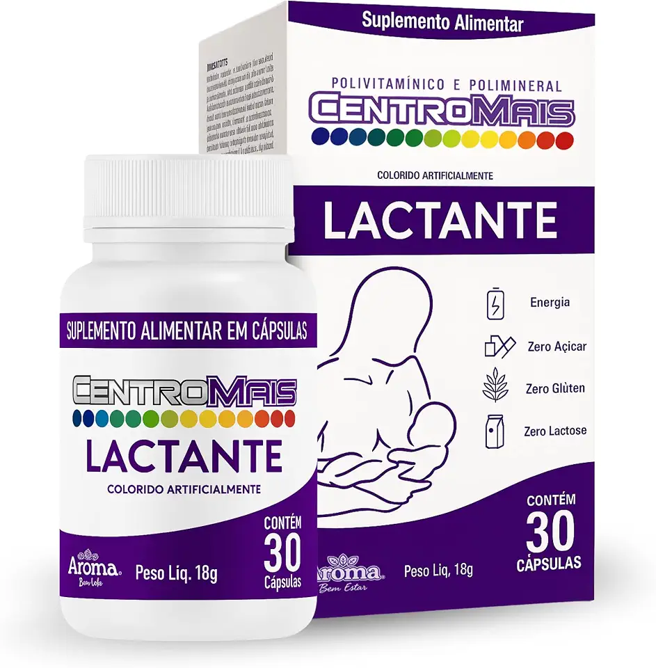 Centromais Lactante 30 Cápsulas +19 Nutrientes Mães Gestantes Lactantes