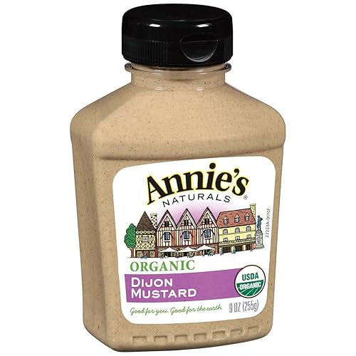 Annie's Homegrown Dijon Mostaza, certificada orgánica, sin gluten, sin OMG, 9 onzas (paquete de 6)