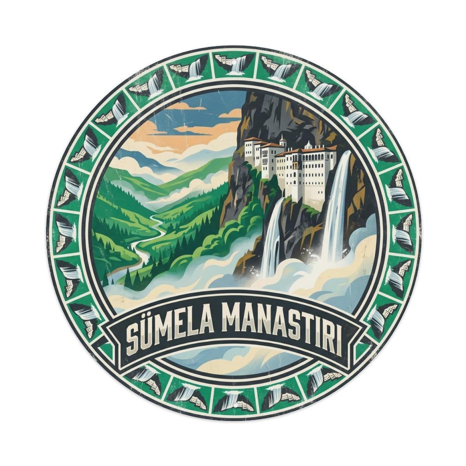 Sumela Monastery Trabzon Mountain Heritage Metal Tin Sign