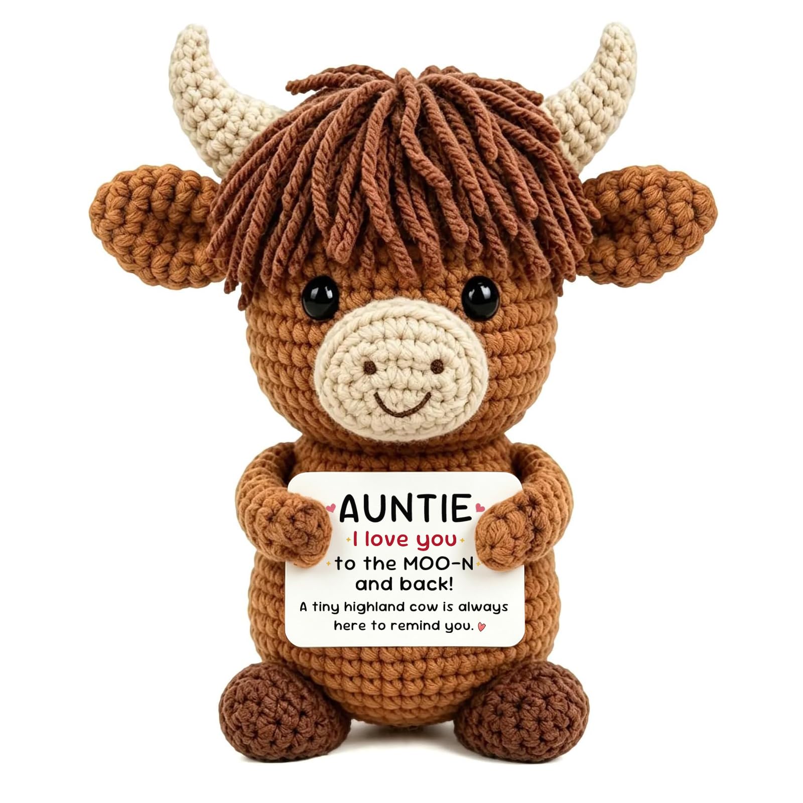 Auntie Gifts, Handmade Crochet Highland Cow, Auntie Birthday Gifts, Best Gifts for Aunties, Aunty Gift, Presents for Aunts On Mother's Day Christmas Thanksgiving Day Valentine's Day