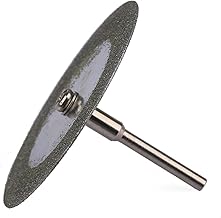 Hicello 5 dischi da taglio 60 mm in acciaio al carbonio, 60 mm, mini lama diamantata con attacco da 3 mm, per trapano e strumento rotante