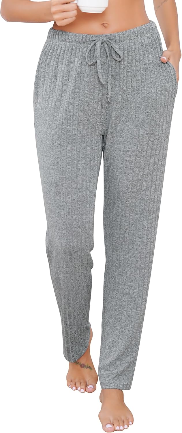 Vlazom Women’s Pyjamas Pants Soft Casual Bottoms Ladies Lounge Pants with Pockets Drawstring Sleepwear Loungewear S-XXL Vlazom Women’s Pyjamas Pants Soft Casual Bottoms Ladies Lounge Pants with Pockets Drawstring Sleepwear Loungewear S-XXL