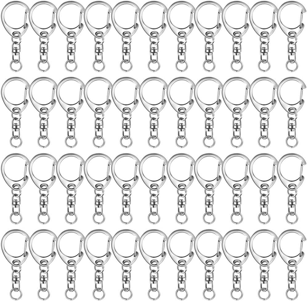 80 Pcs Keychain Clip D Snap Hook, Roctee Metal Key Ring