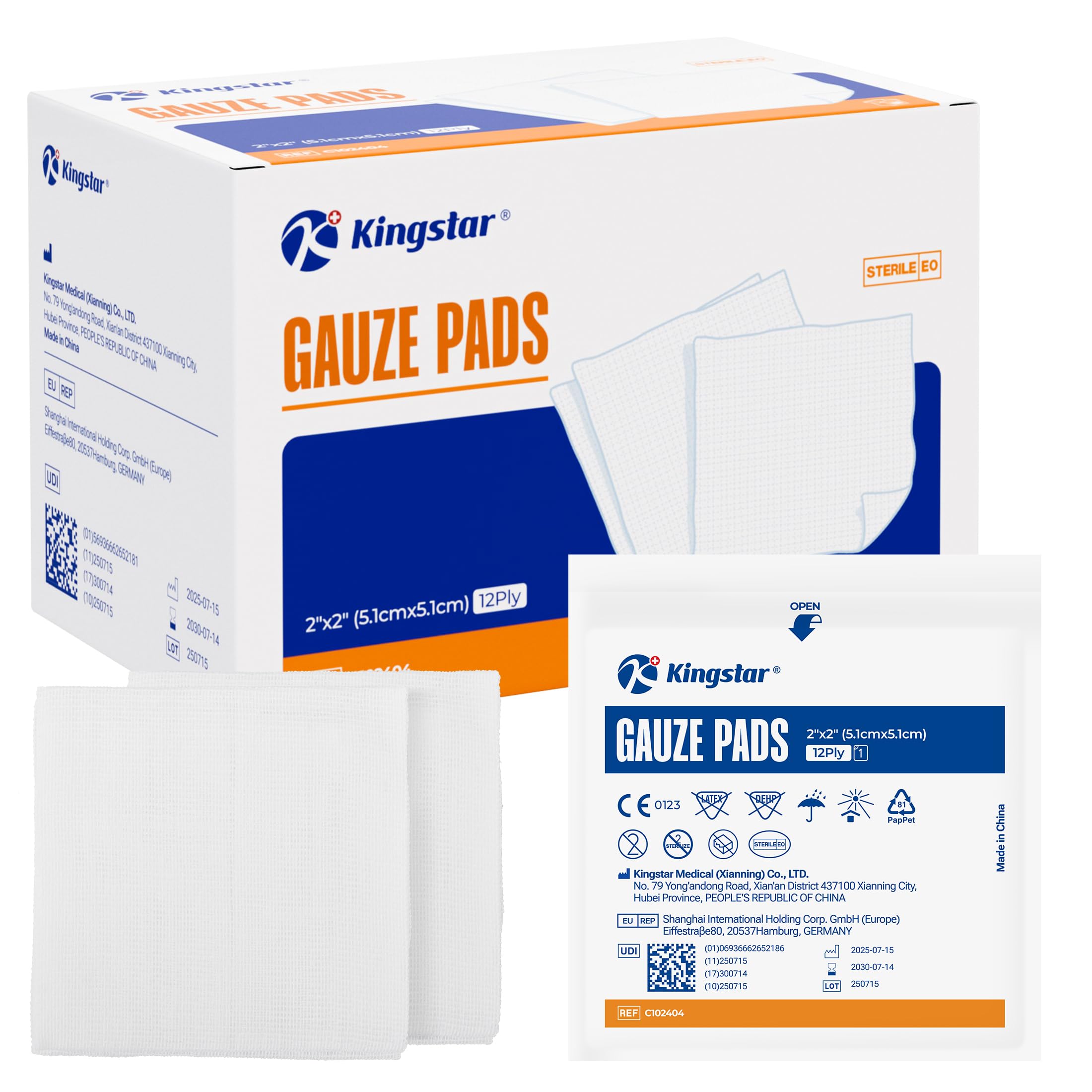 100 Pack Sterile Gauze Pads 4x4 Inch 12-Ply, 100% Cotton Large Gauze Sponges for Wound Care, Highly Absorbent Bulk Hospital-Grade First Aid & Surgical Dressing — Amazon image 6