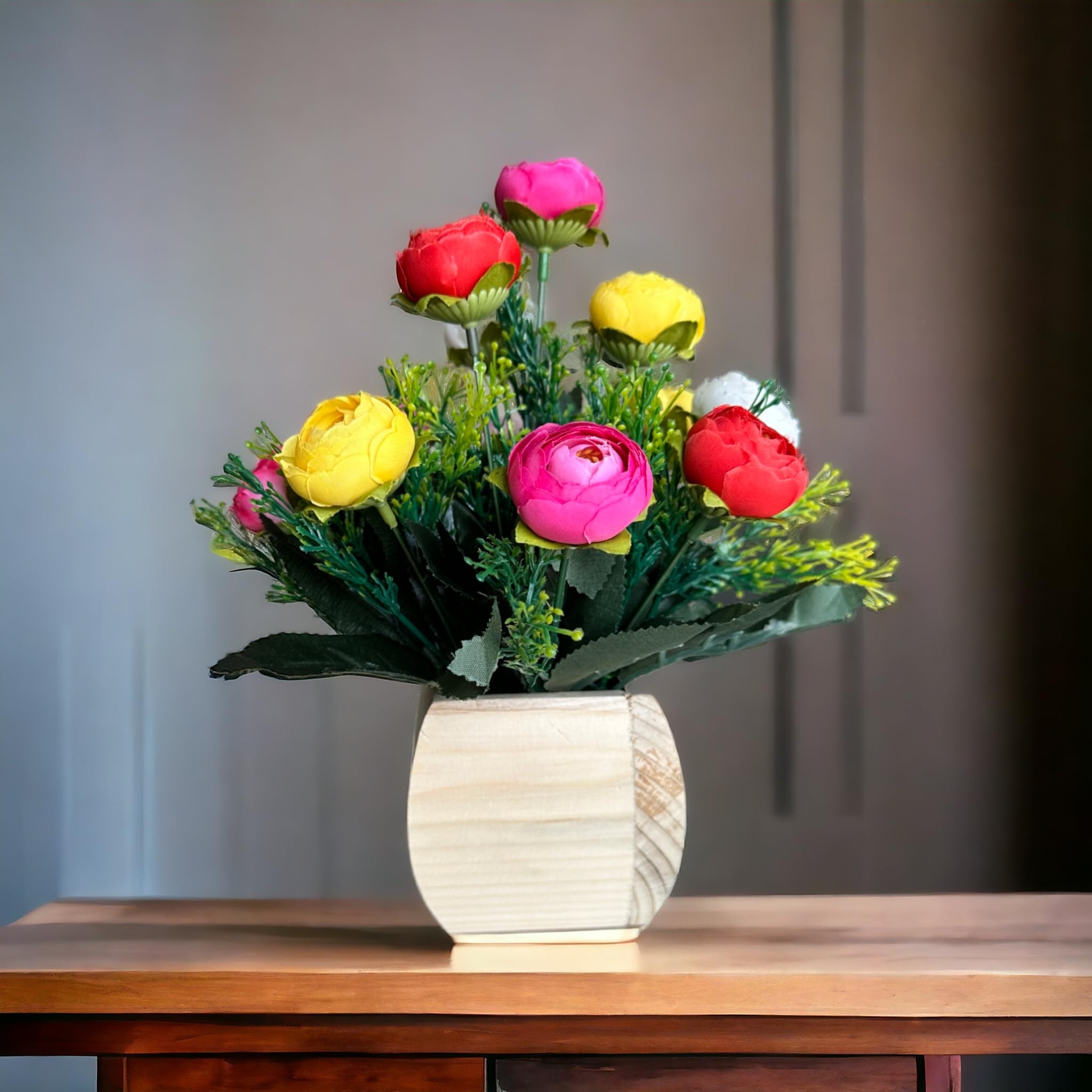 Litleo Wooden Pot with Multi-Design Dry Artificial Flowers, Perfect Home Office Gift, Elegant Decor (Multi Oval) (B0D5D9R6B2) Amazon Price History, Amazon Price Tracker