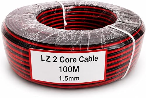 LZ 2 Core Red/Black Speaker Cable 1.5mm 100m Roll