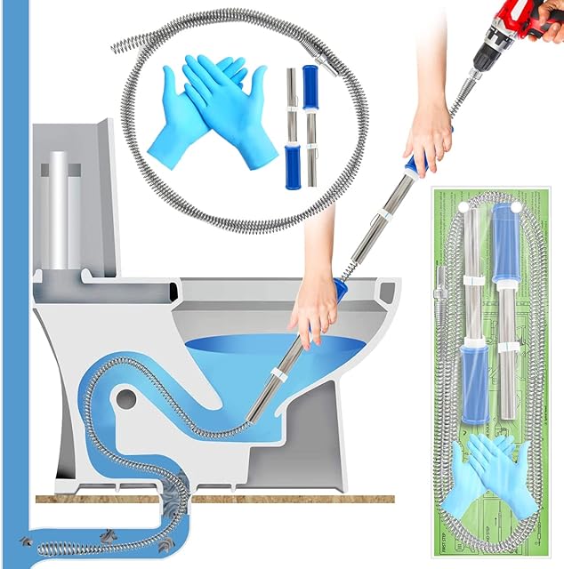 Drain Auger With Electric Drill Adapter, Plumbing Snake, Drain Dredging Spring, Drain Clog Remover Tool, New Kind of Spring Feeder, for Bathroom Kitchen Sink Sewer Basin Toilet Dredge