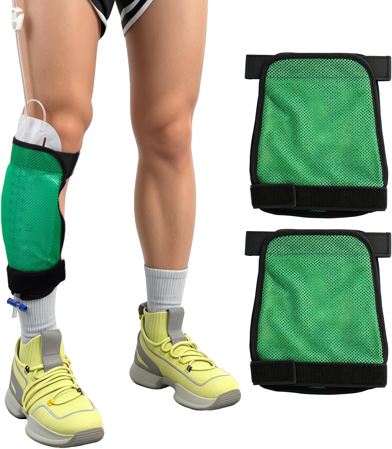 2 Pcs Mesh Catheter Leg Bag Holder, Soft Breathable Fabric Catheter Sleeves, Urinary Drainage Bag Cover with Adjustable Strap, Urine Bag Holder for Legs, Foley Catheter Supplies for Men Women