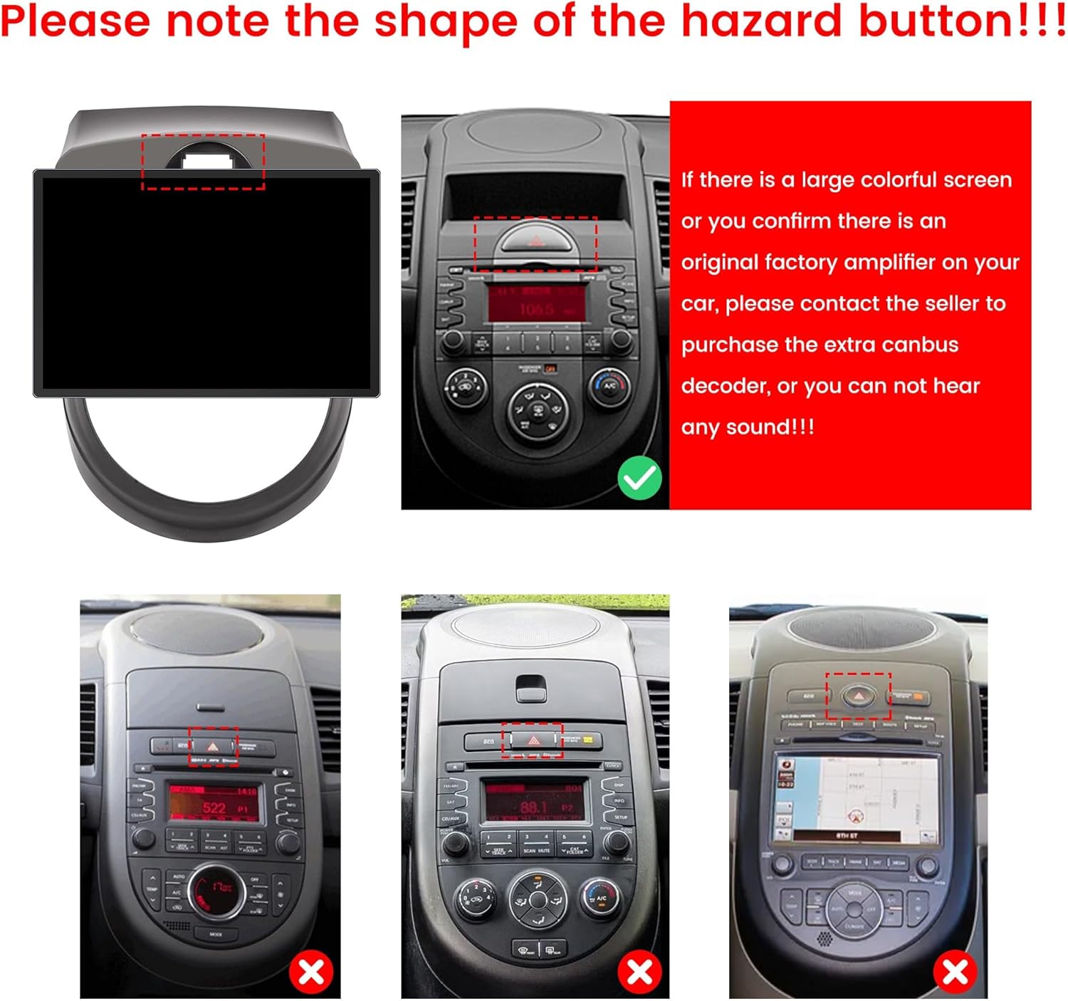 for Kia Soul 2008-2011 Car CarPlay Android Auto Navigation Stereo GPS Radio Reverse Camera Display 13.1" QLED Touchscreen Headunit Tablet Pad Media Player, if Applicable Octa Core 8G+256G