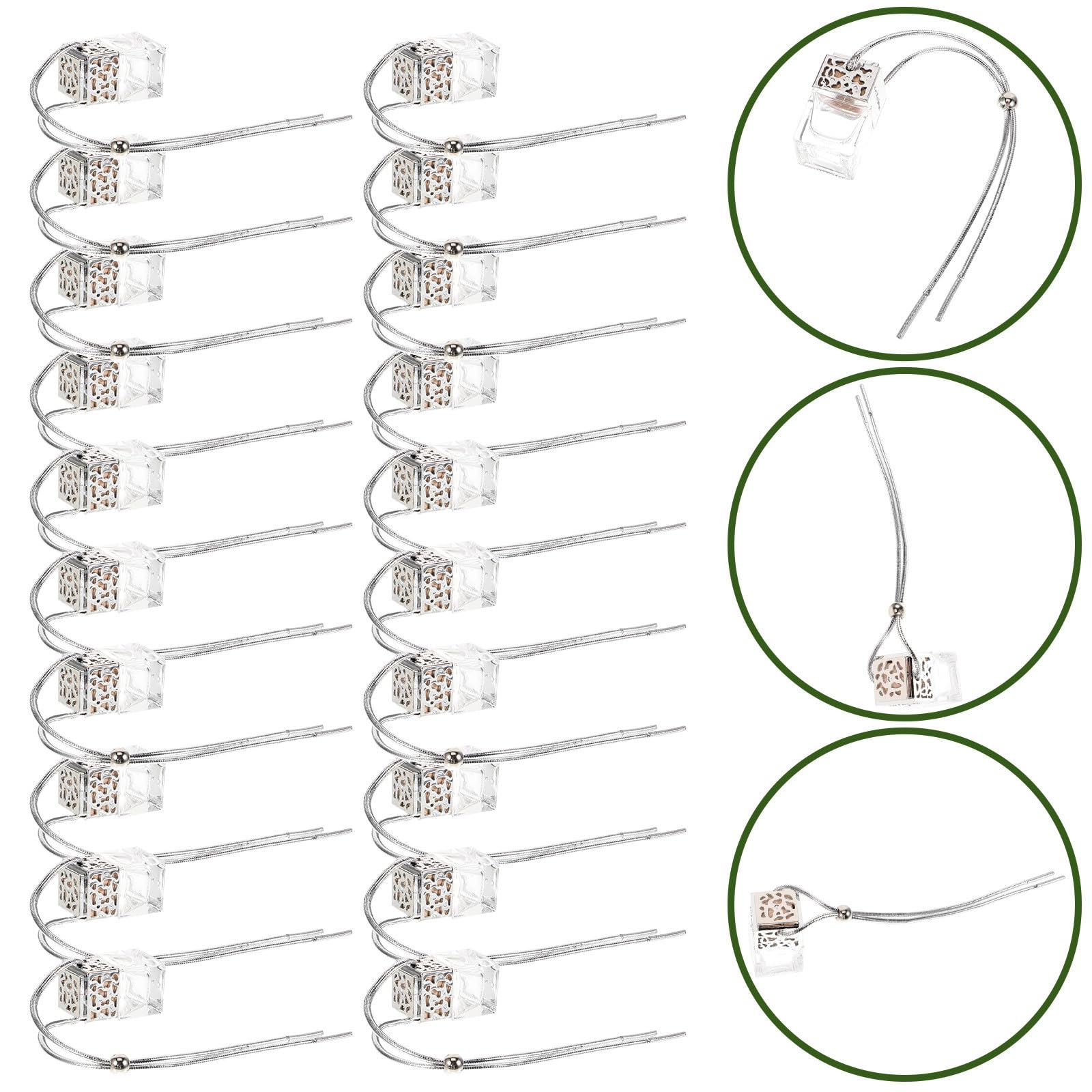 MAGICLULU 20 Stück Auto Duftdiffusor Glasflaschen 8 Ml Tragbare Parfümflakons Silber Multifunktional und Einfach zu Lagern für Fahrzeug und Wohnkultur
