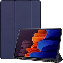Arbuda flip Cover for Realme Pad X 11 inch Faux Leather Smart flip case Cover Tri Fold Pen Holder with (Auto Sleep/Wake) - Navy Blue