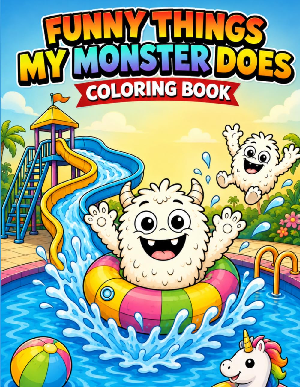 Funny Things My Monster Does Coloring Book: Cute and Silly Monster Coloring Book for Kids Ages 3-8 Funny, Easy and Adorable Activity Book for ... (Cute & Funny Monsters Coloring Book)