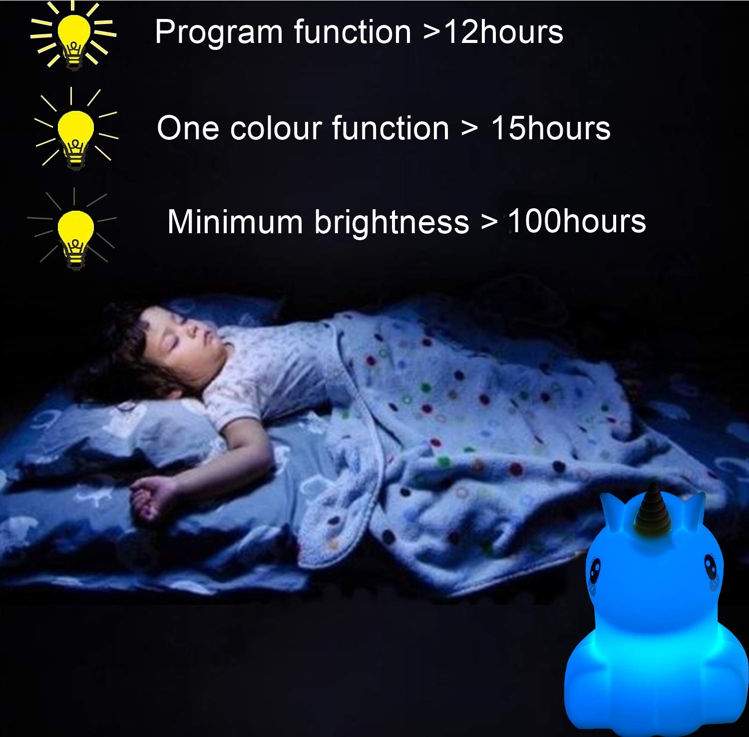Simpatica luce notturna a LED in silicone ricaricabile per