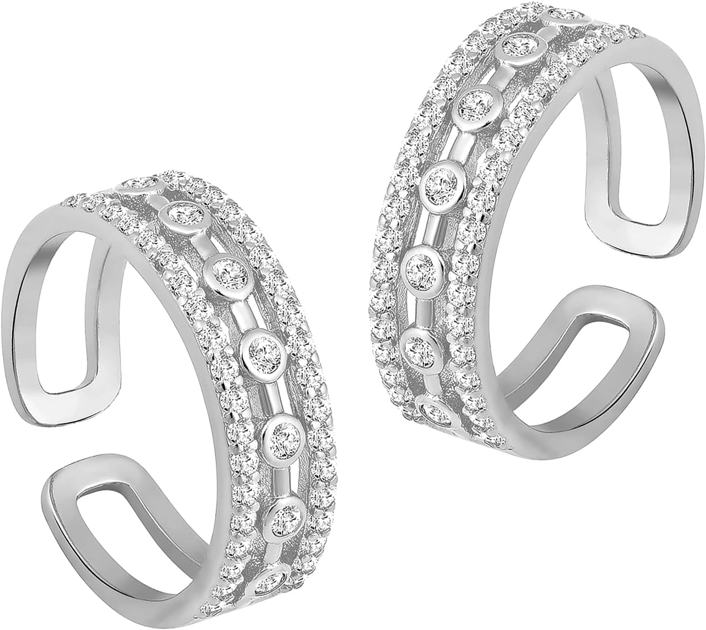 Aheli Cubic Zirconia Studded Adjustable Toe Ring Fancy Bichiya Jewellery for Women