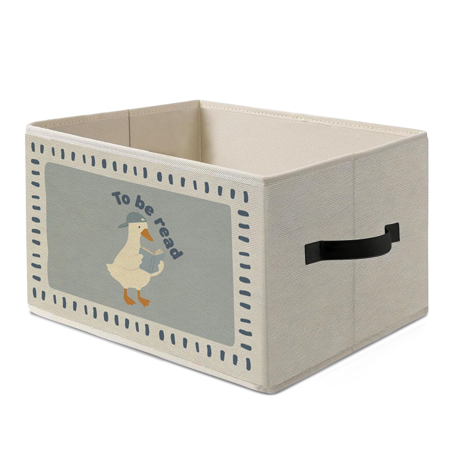 Dilemat Reading Corner Decor for Classroom,Reading Room Decor Basket Storage Box Bins,Blue Silly Goose To Be Read Book Collapsible Storage Basket Organizer for Reading Corner Home Library Classroom