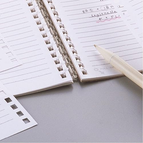 Miniatura 7 de Lihit Lab N1640-1 - Cuaderno de anillo abierto, cuaderno giratorio, A5, 24 agujeros, 100 hojas, blanco lechoso