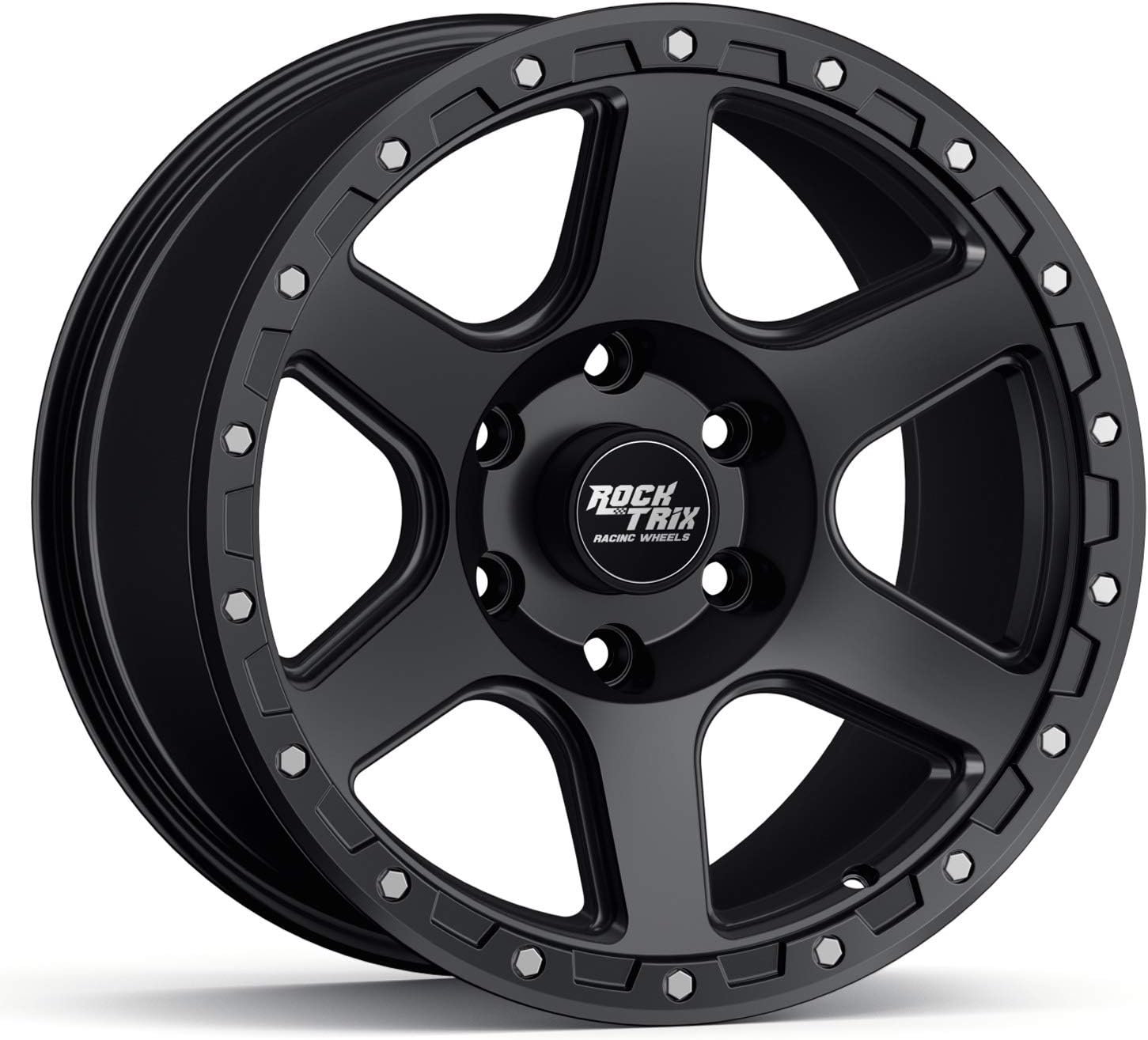 RT112 17 inch Wheel for 2004-2026 Ford F150, 17x9 6x135 Rims -12mm Offset, 4.5in Backspacing, Matte Black, 2200 lb Weight Rating, Also compatible with Bronco Raptor