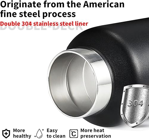 Miniatura 3 de Botella de agua aislada al vacío de acero inoxidable con tapa sin torsión, vasos aislados sin tornillos, termo portátil para bebidas frías o