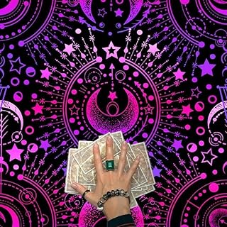 Tarot Card Tablecloth Altars Cloth Mysterious Moon Astrologys Tablecloth Divinations Card Mat Tapestry Wall Decoration Altars Tarot Card Cloth Meditation Accessory