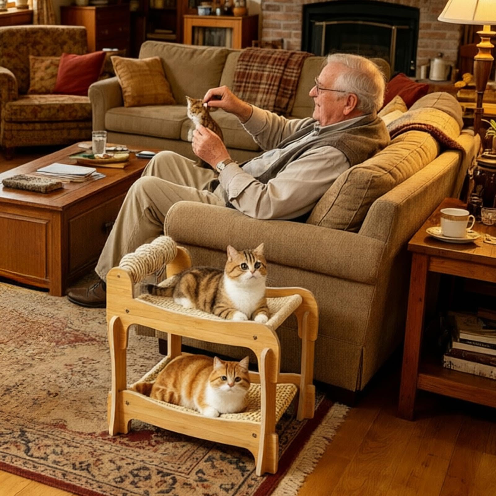Camas Literas Apilables Para Gatos Hamaca Elevada Lavable de Dos Capas | Rascador Cama Litera para Mascotas Felinas En Hogar, Dormitorio, Apartamento, Habitación, Salón, Residencia, Piso, Cuarto,