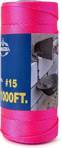 Miniatura 28 de HONGDA Cuerda de nailon trenzada, #15 x 375 pies, cuerda de nailon para trabajos de mampostería, línea de trote, línea de señuelo, fabricación