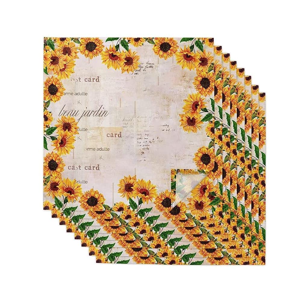 Farma retro kwiat słonecznik zestaw serwetek materiałowych świąteczny bankiet ręcznik herbaciany obiad serwetki stołowe/8 sztuk/50 * 50 cm