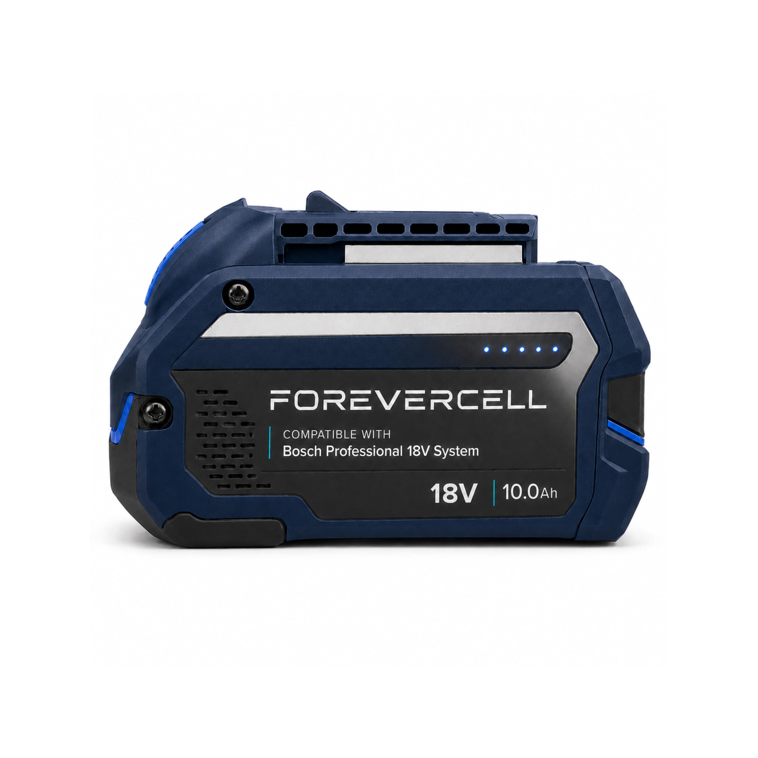 Batteria di ricambio ad alte prestazioni, 18 V, 10,0 Ah, compatibile con Bosch Professional 18 V - 180 Wh agli ioni di litio con LED