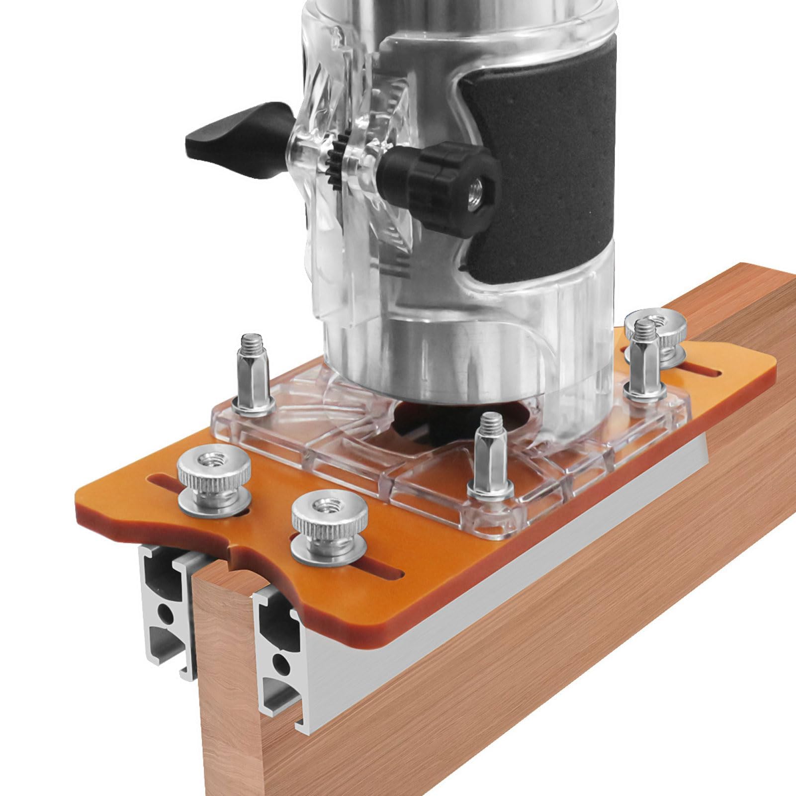 2 in 1 Fresatrice Verticale Legno Piastra di Base, Lega di Alluminio Rifilatore Piastra di Base, Cesto di Fresatura Piastra di Base per Trimmer da 65 MM, Fresatrice per Legno Piastra di Base