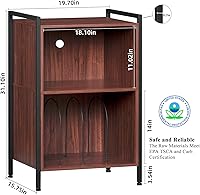 Vista 7 de LELELINKY Soporte para tocadiscos, soporte para tocadiscos de 3 niveles, armario de almacenamiento de discos de vinilo con marco de metal