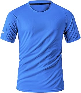 Men's Athletic T-Shirts Moisture Wicking Running Workout Shirt Crew Neck Short Sleeve Gym Tee Tops Lightweight 2026