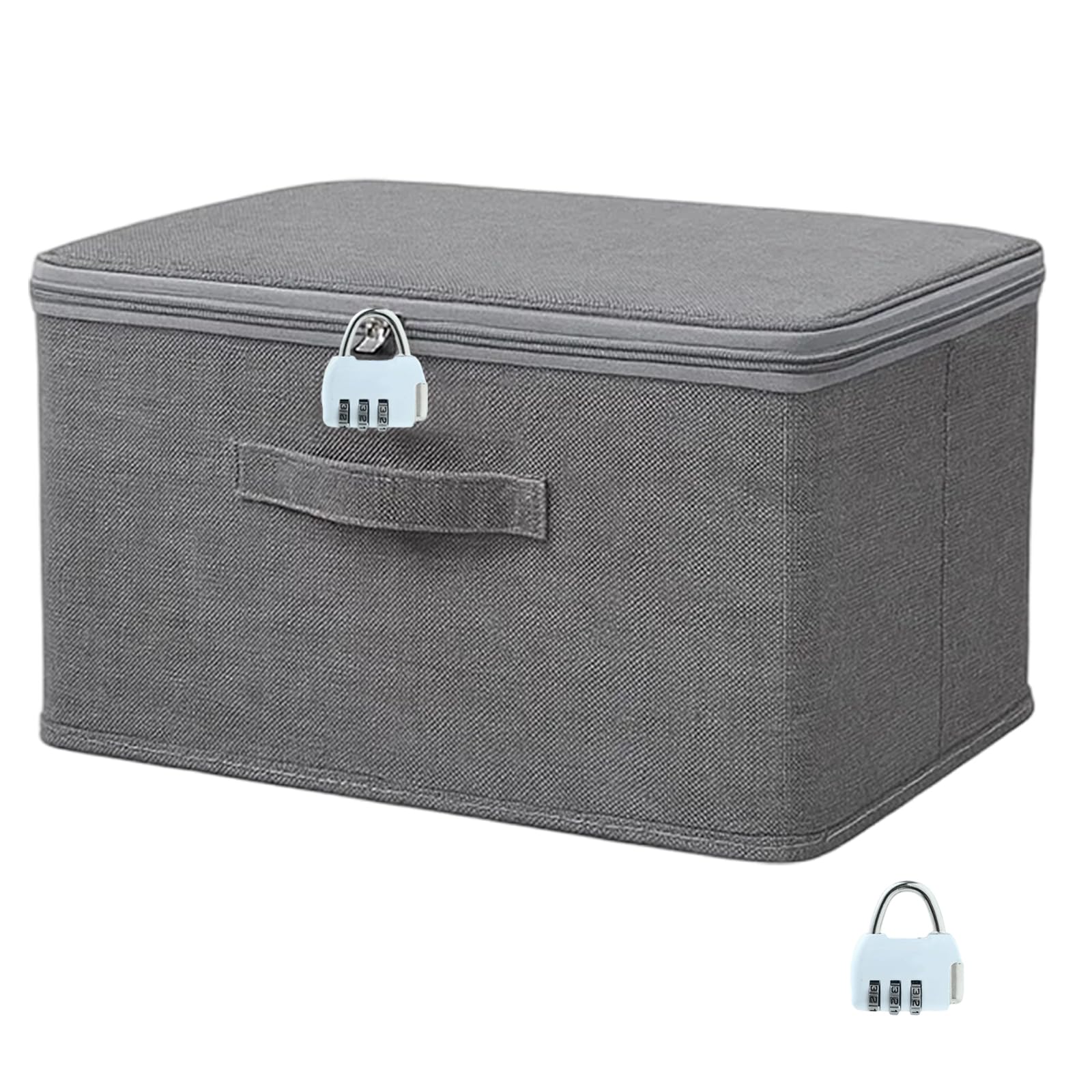 WonHey Lockable Storage Box with Combination Lock, Secure Fabric Large Lockable Storage Box for Valuables, Documents, Toys, and Seasonal Clothing, Home and Travel