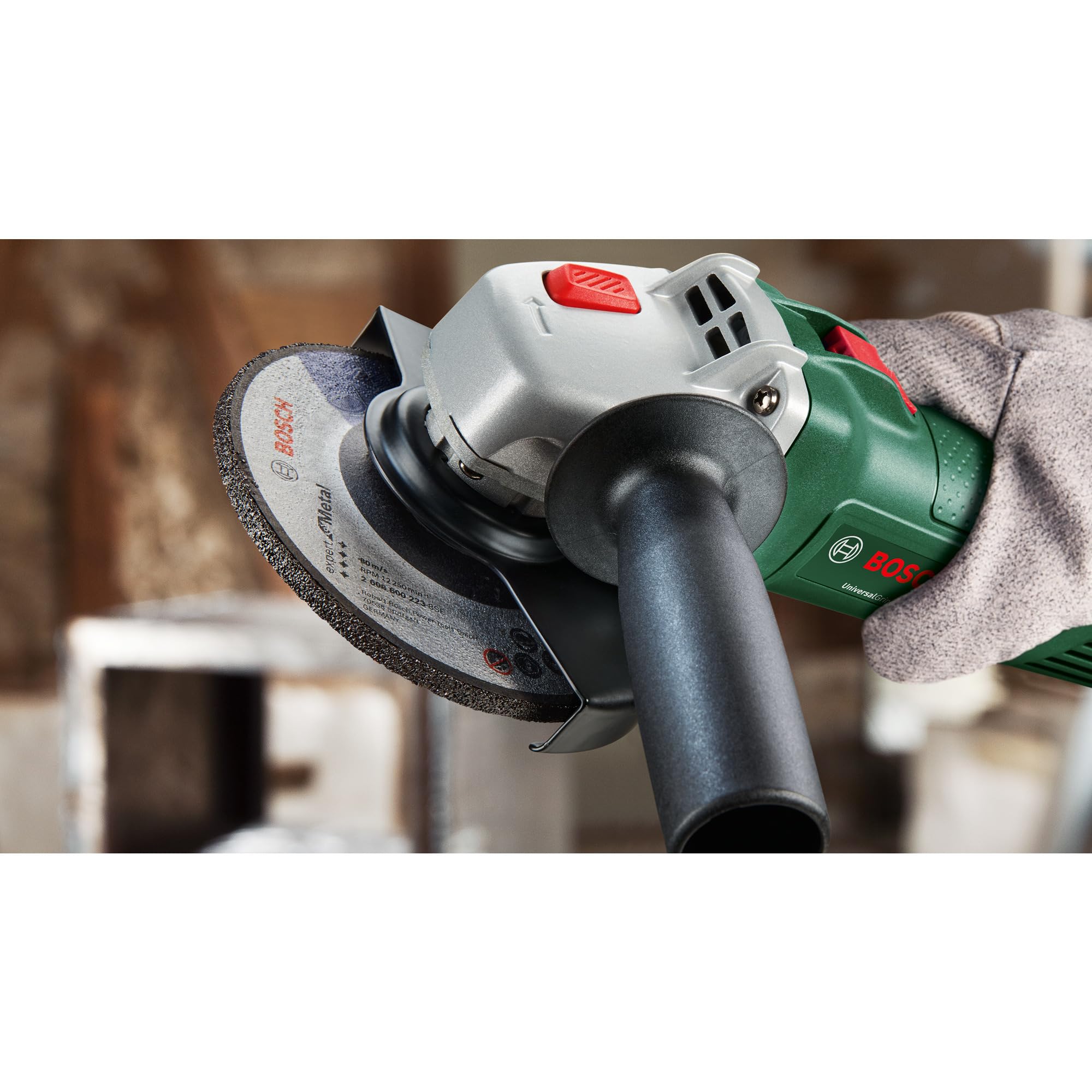 Bosch Minismerigliatrice angolare UniversalGrind 750-125 (750 W; per smerigliatura, taglio, spazzolatura e levigatura; in confezione di cartone)