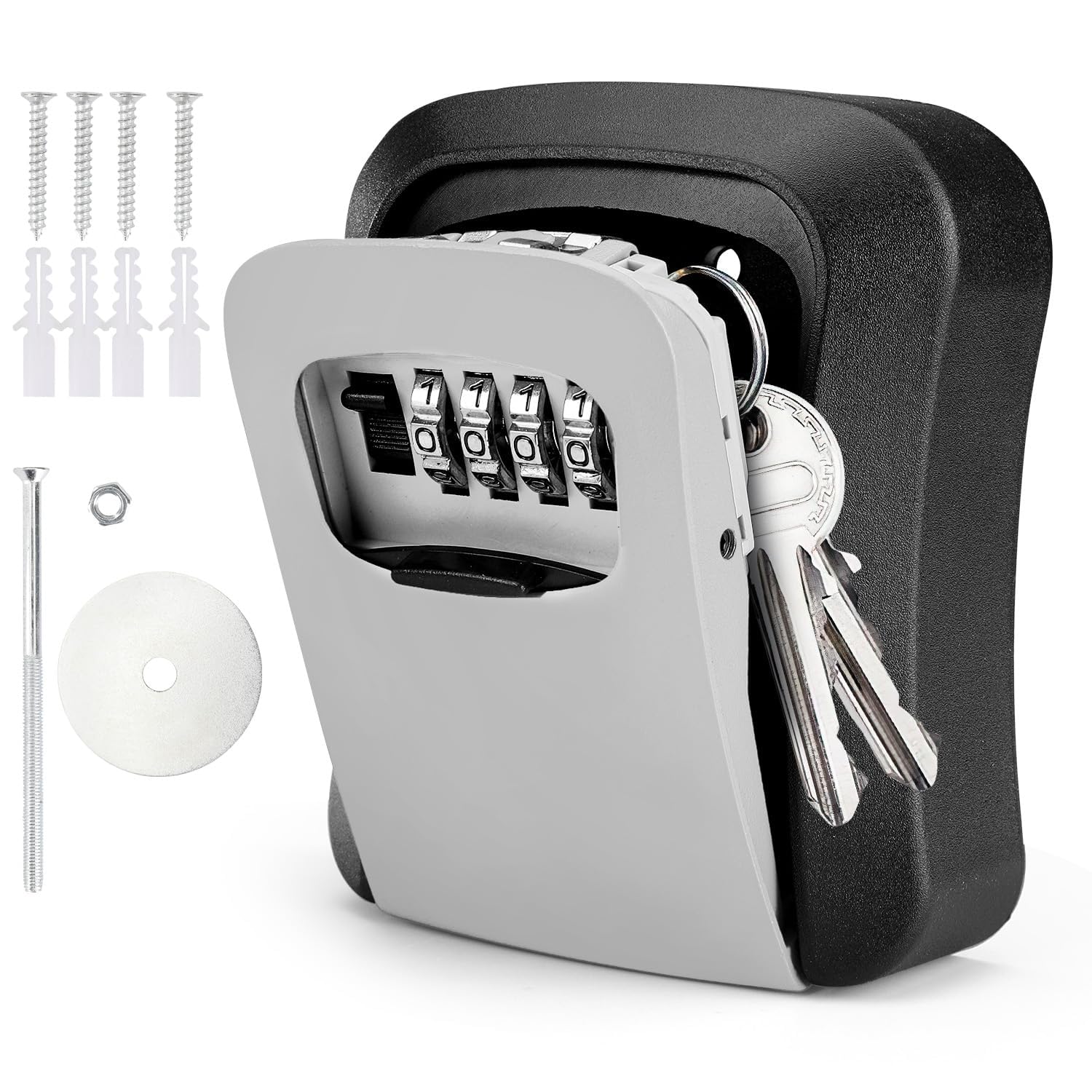 STESHWK Key Lock Box with Wall Mounted Combination House Key Weatherproof Safe Security Key Storage Locker Small Box, 4-Digit Resettable Code Outdoor Lock Box (B0CY25WC67) Amazon Price History, Amazon Price Tracker