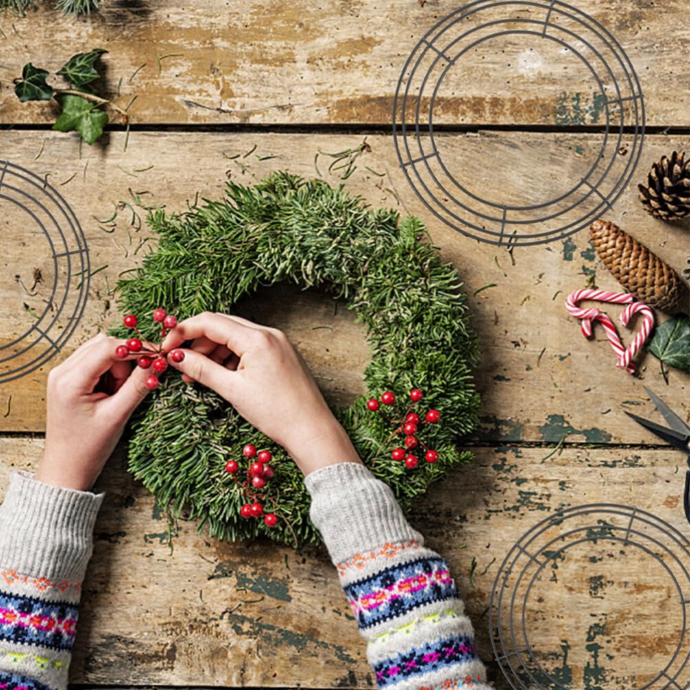 10 Stück Metall-Blumenkranzrahmen Grüner Drahtkranz Für Weihnachten Drahtkranzringe Für Weihnachtsdekoration Hochzeit Valentinstag Garten Zuhause Party-Dekorationen (7 86 Zoll)