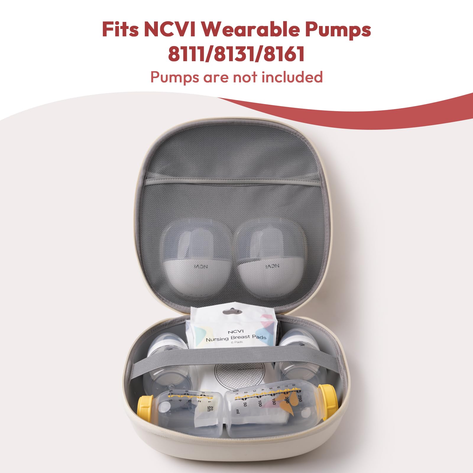 NCVI Tragbare Milchpumpen-Tasche für tragbare Pumpe, Beige