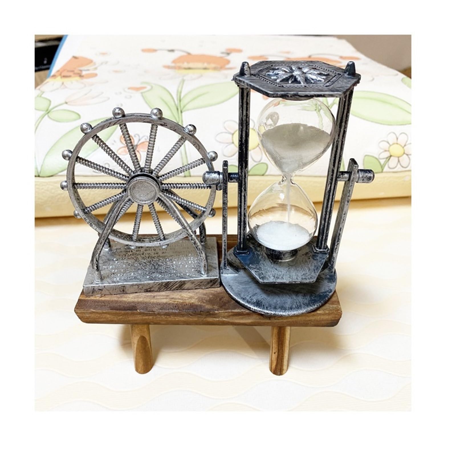 1 Uds. Adorno de Reloj Arena movediza Noria Vintage para Cocina, Estudio
