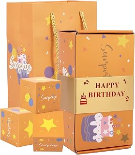 Surprise Gift Box Explosion for Money, Folding Bouncing Surprise Gift Box for Christmas New Years Birthday, 2023 Surprise Pop-Up DIY Explosion Gift Boxes, Creating The Most Surprising Gift , 20 Bouncing Boxes(Yellow)
