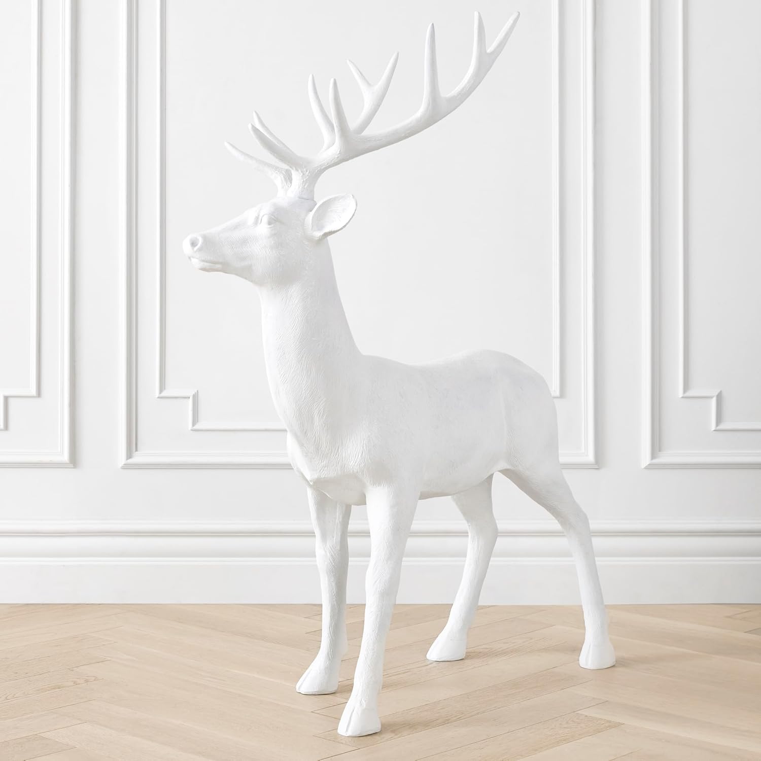 Z Gallerie 2025 Christmas Majestic Deer, Home Décor Accents,Living Rooms, Offices, White-Standing