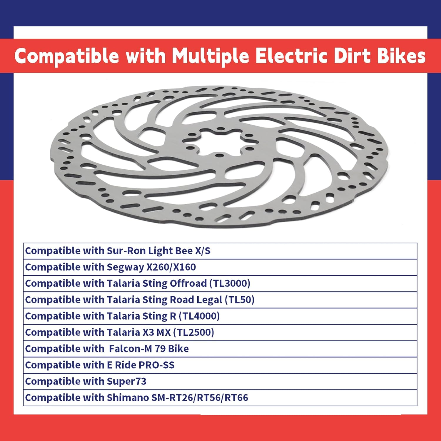 220mm Front Brake Disc Rotor Compatible with Surron E-Bike